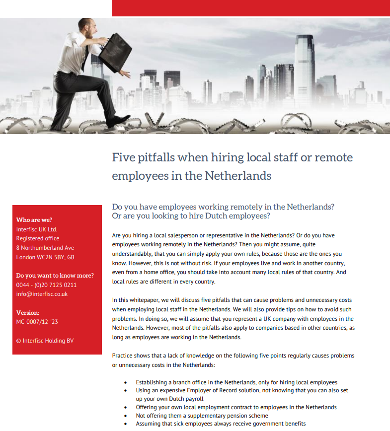 Pitfalls when hiring local staff in the Netherlands